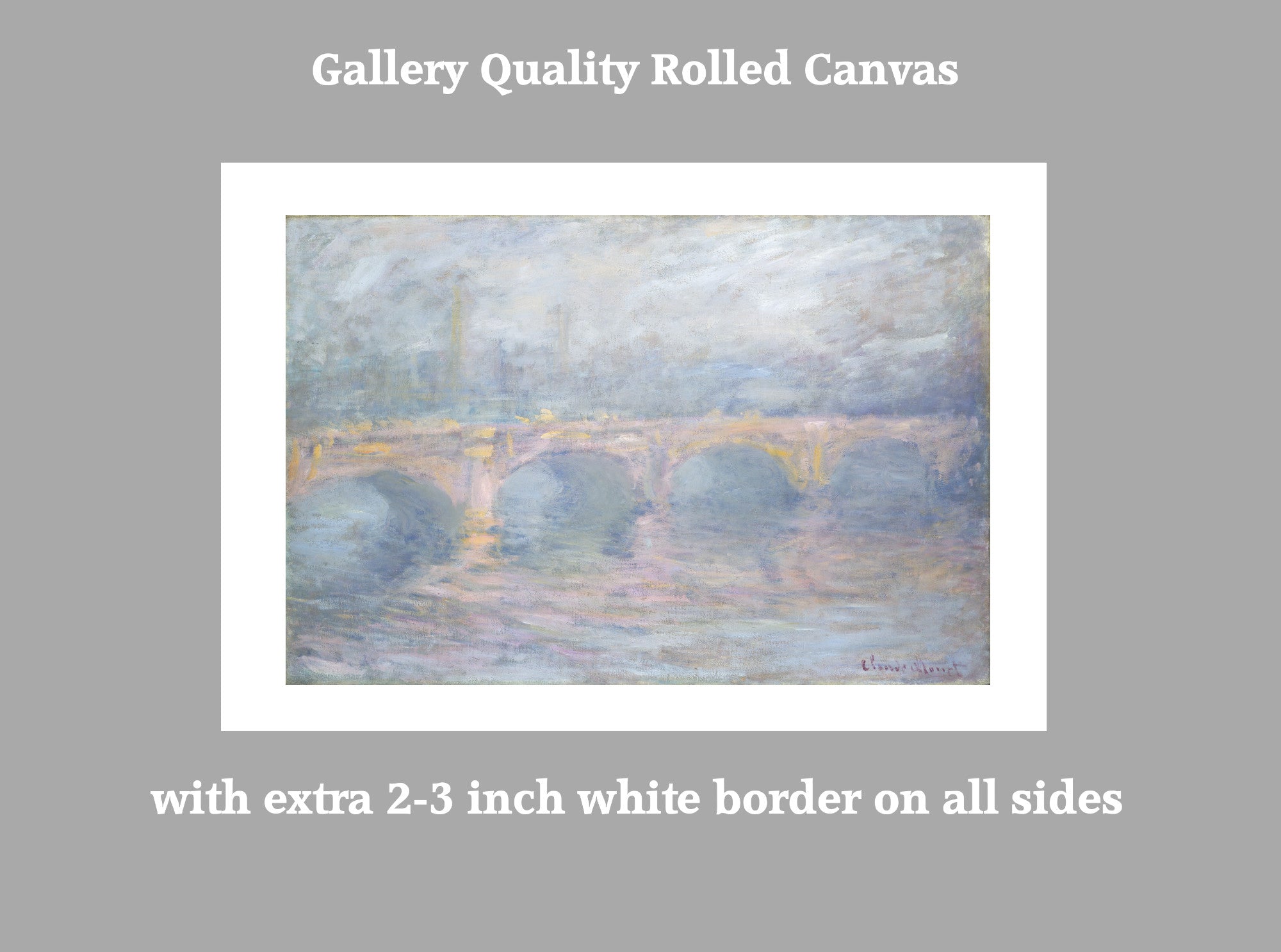 Waterloo Bridge, London at Sunset, Claude Monet, Gallery Quality Canvas Reproduction