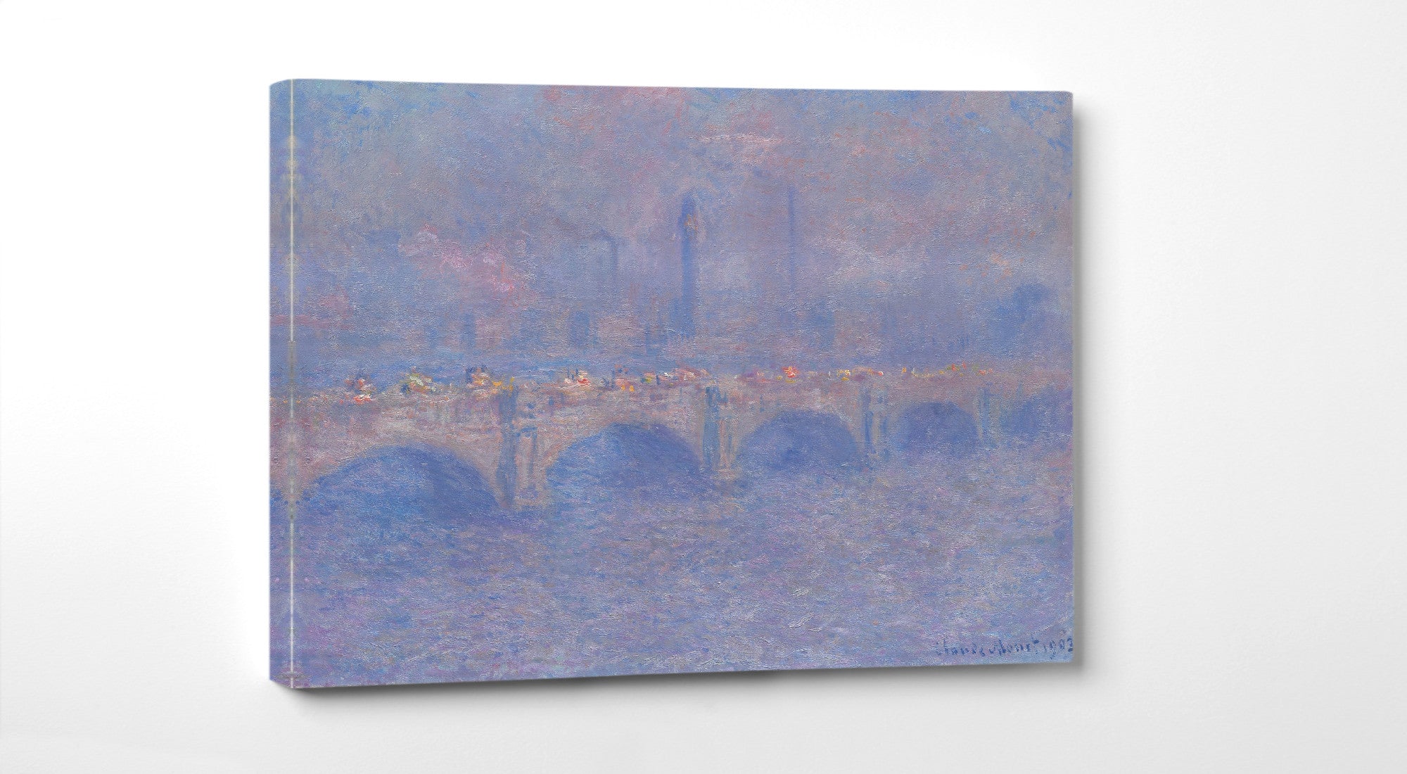 Waterloo Bridge, Sunlight Effect, Claude Monet, Gallery Quality Canvas Reproduction