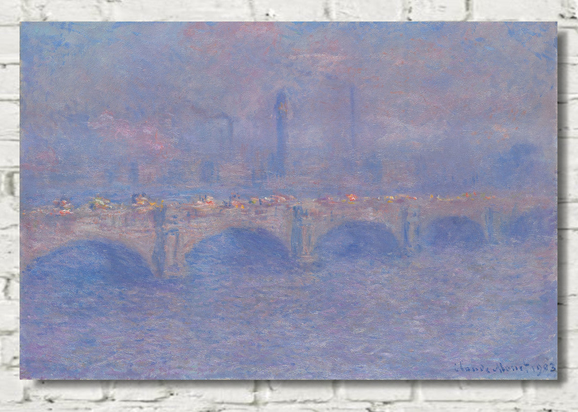Waterloo Bridge, Sunlight Effect, Claude Monet, Gallery Quality Canvas Reproduction
