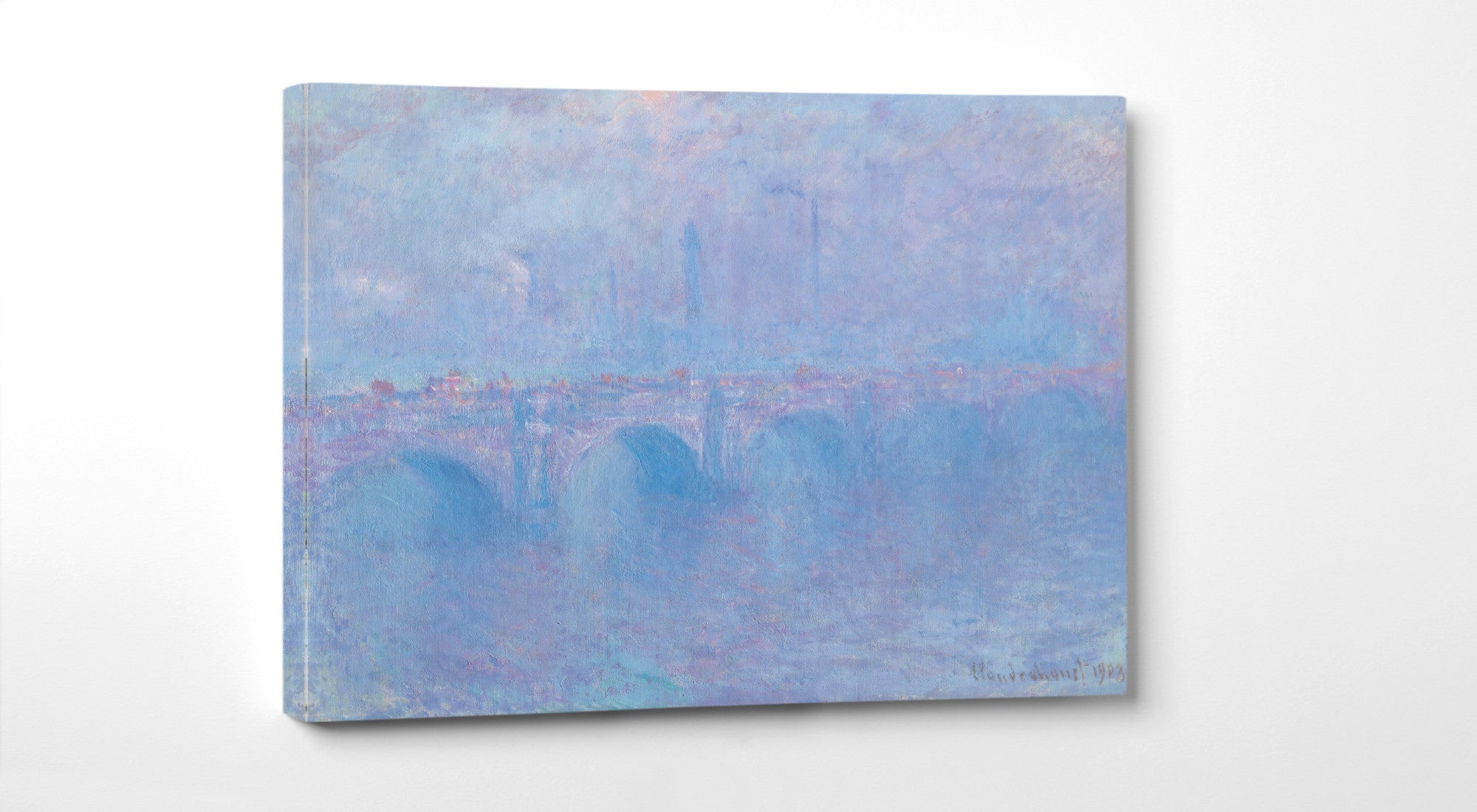 Waterloo Bridge, Fog Effect, Claude Monet, Gallery Quality Canvas Reproduction