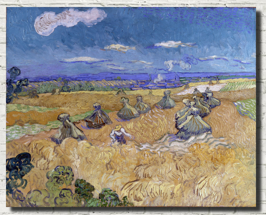 Wheat Fields with Reaper, Auvers, Vincent Van Gogh Fine Art Print