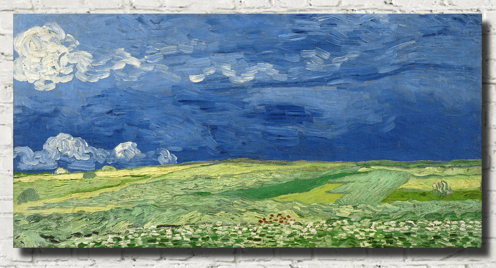 Vincent Van Gogh Fine Art Print, Wheatfield Under Thunderclouds