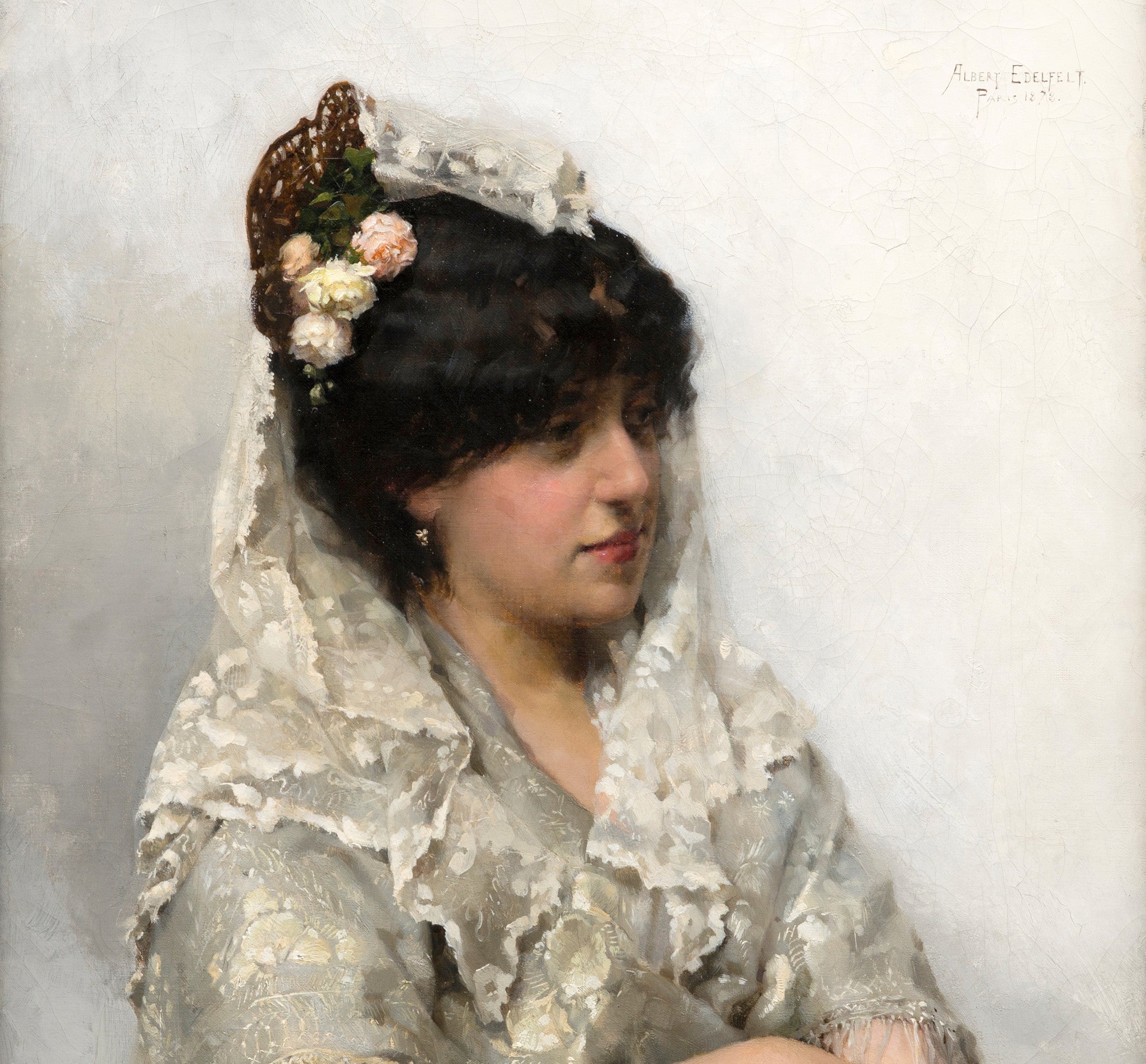 Albert Edefelt Fine Art print, White Mantilla (La Señorita)