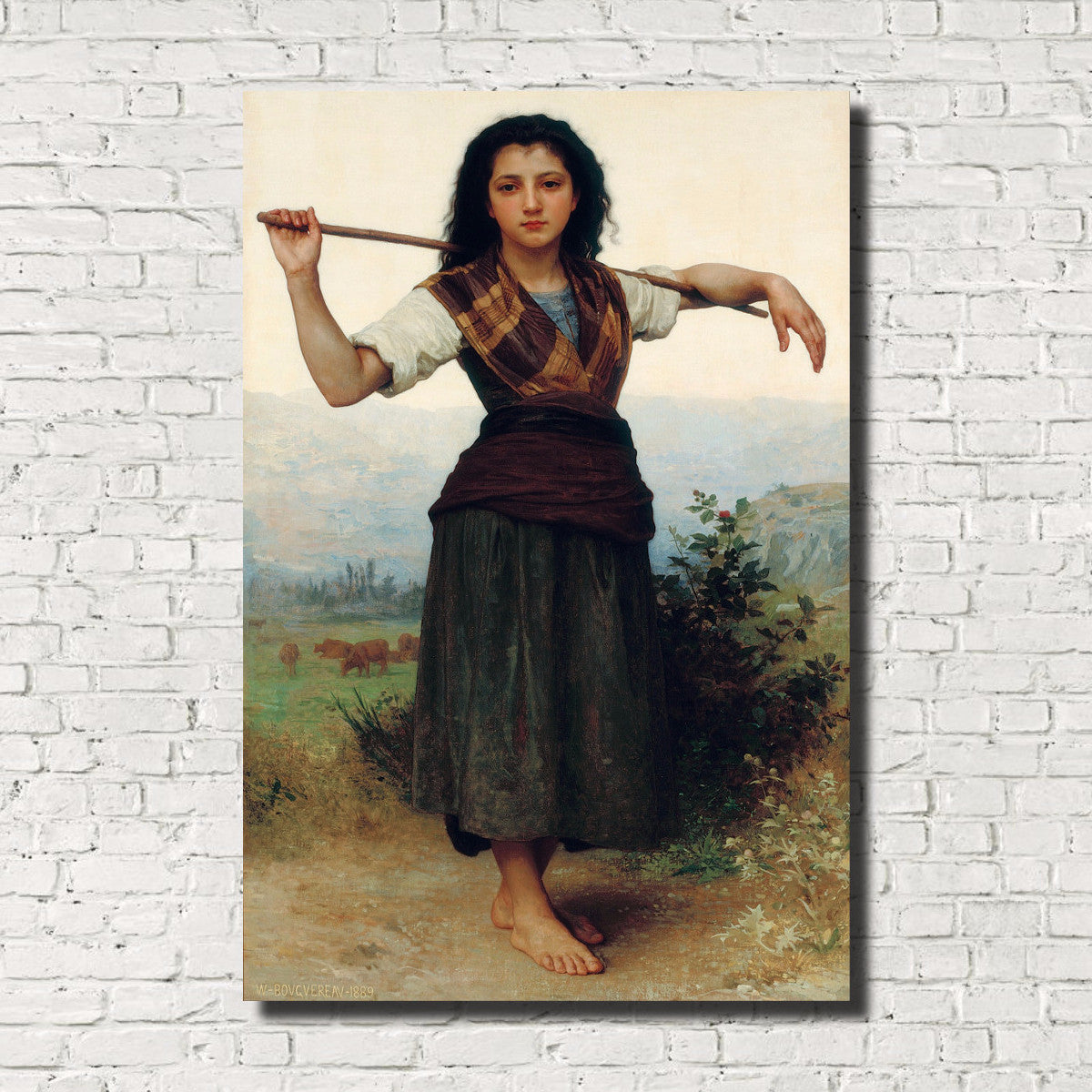 William-Adolphe Bouguereau, Old Masters Figure Print : Little Shepherdess