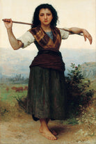 William-Adolphe Bouguereau, Old Masters Figure Print : Little Shepherdess