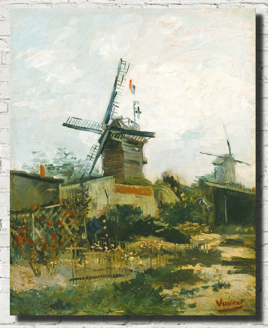 Vincent Van Gogh Fine Art Print, Windmills on Montmartre