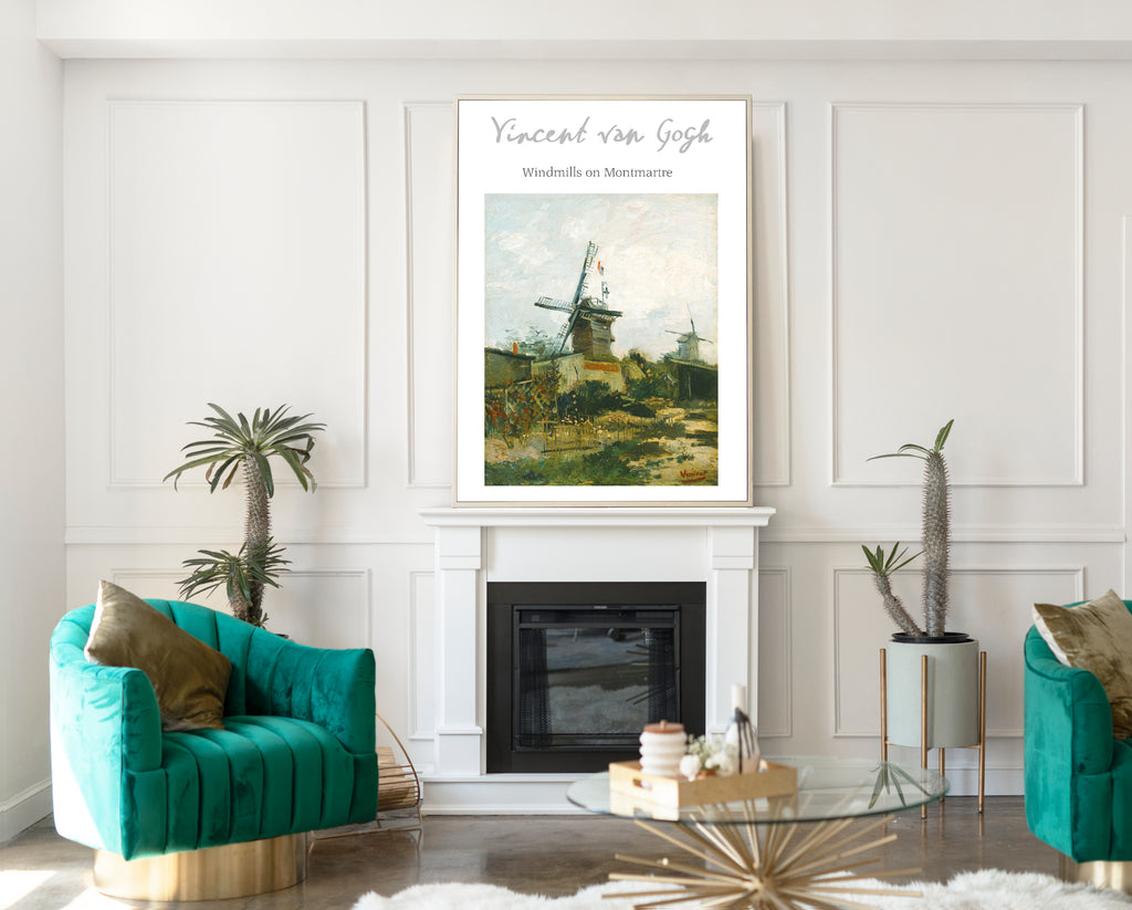 Vincent Van Gogh Exhibition Poster, Windmills on Montmartre