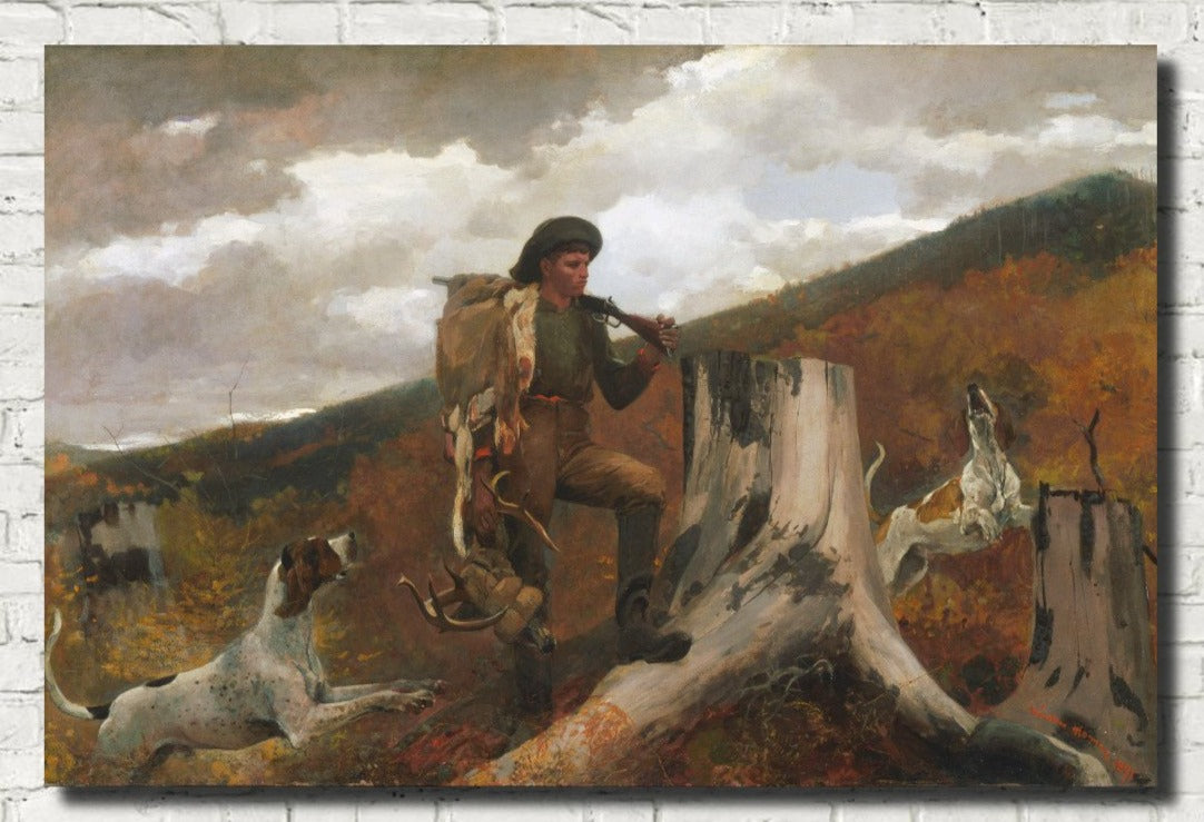Winslow Homer Fine Art Print : Huntsman and Dogs