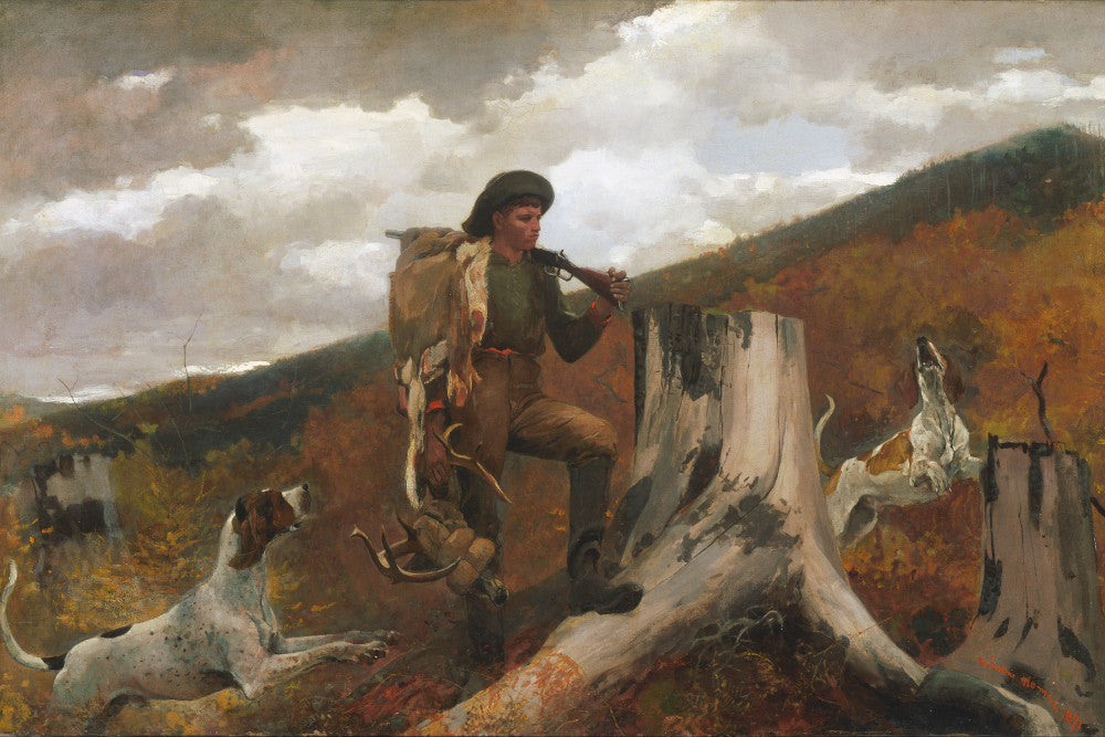 Winslow Homer Fine Art Print : Huntsman and Dogs