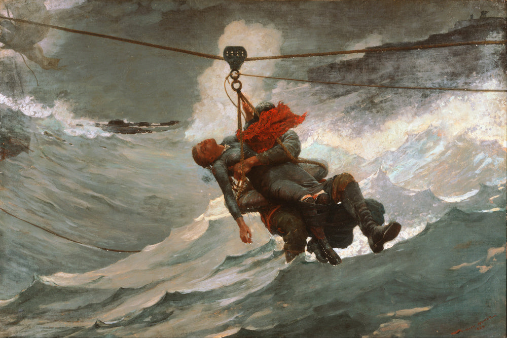 Winslow Homer Fine Art Print : Lifeline, Seascape