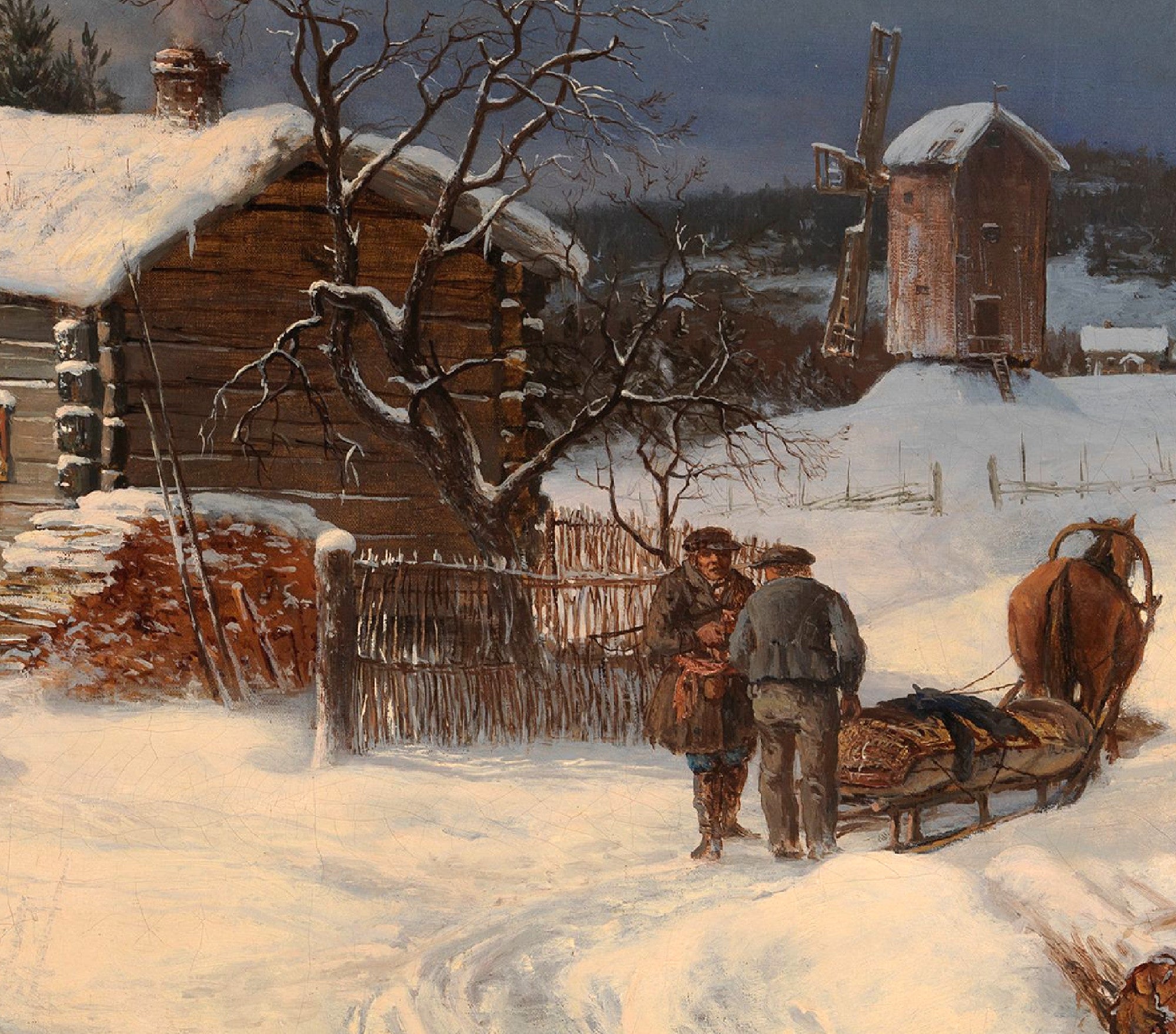 Hjalmar Munsterhjelm Fine Art Print, Winter Landscape with Farmhouse in Häme