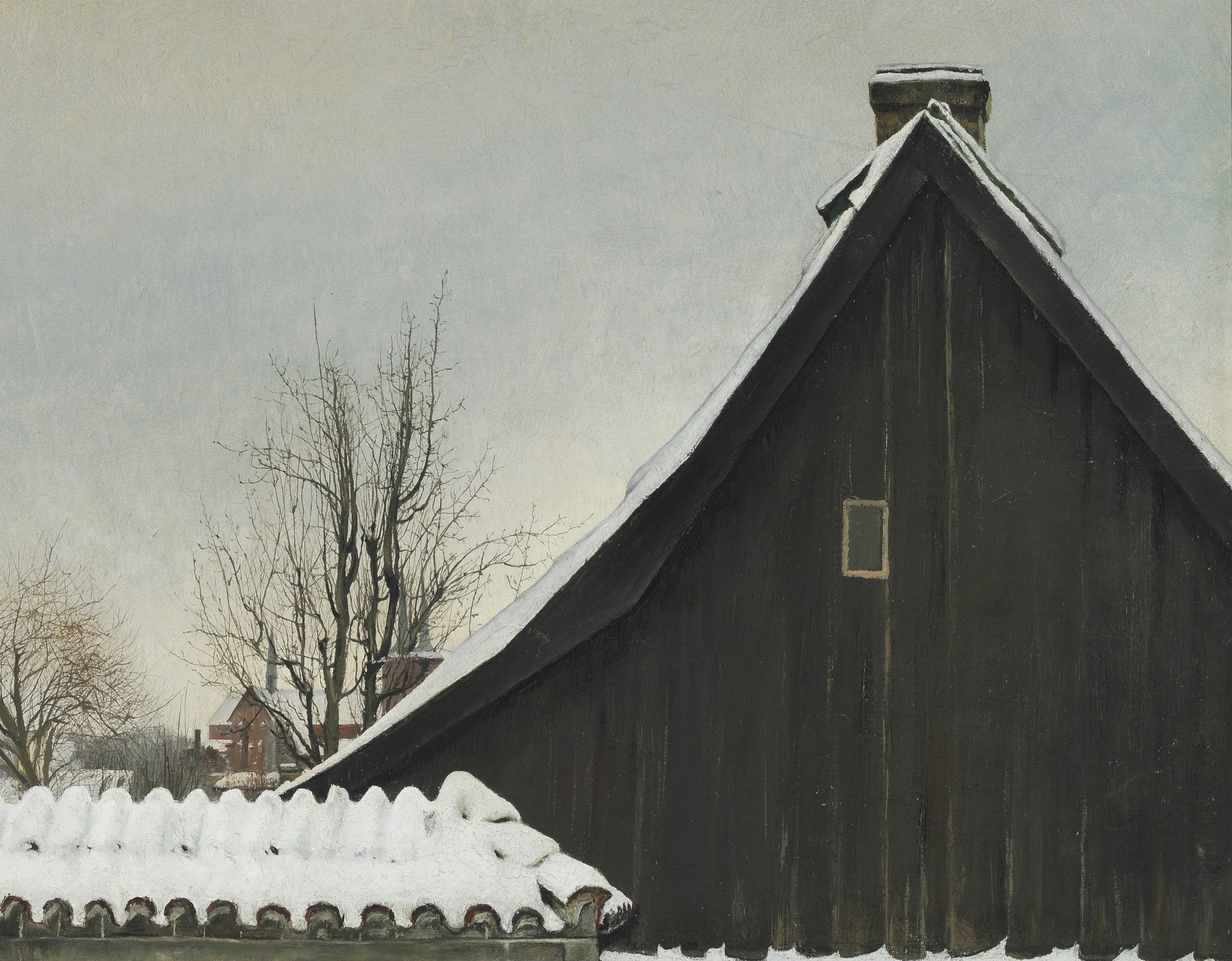 Laurits Andersen Ring Fine Art Print, Winter day at St. Jørgensbjerg Church