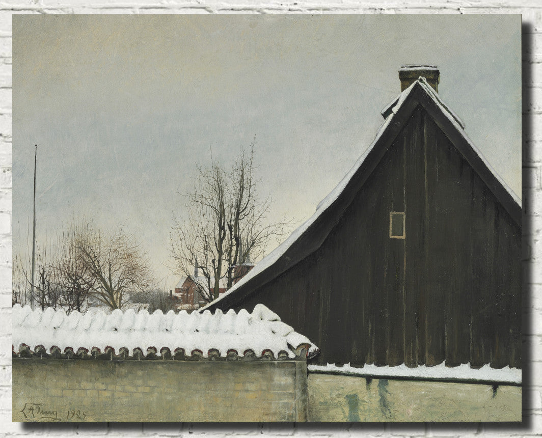 Laurits Andersen Ring Fine Art Print, Winter day at St. Jørgensbjerg Church