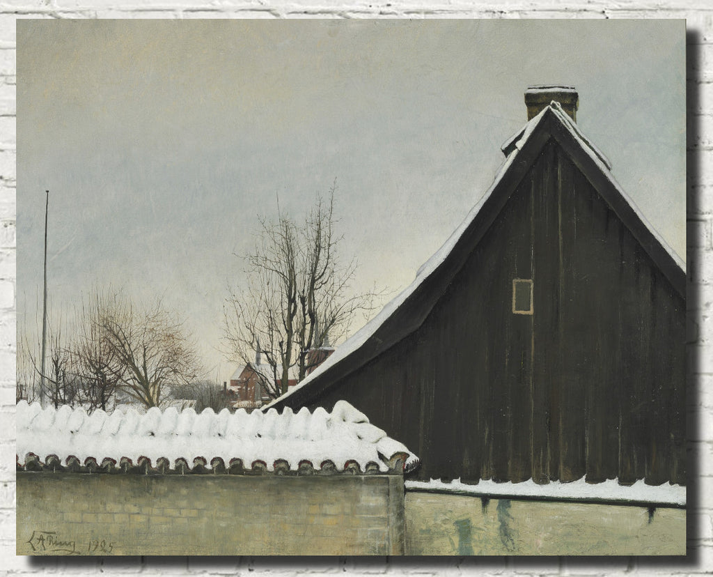 Laurits Andersen Ring Fine Art Print, Winter day at St. Jørgensbjerg Church