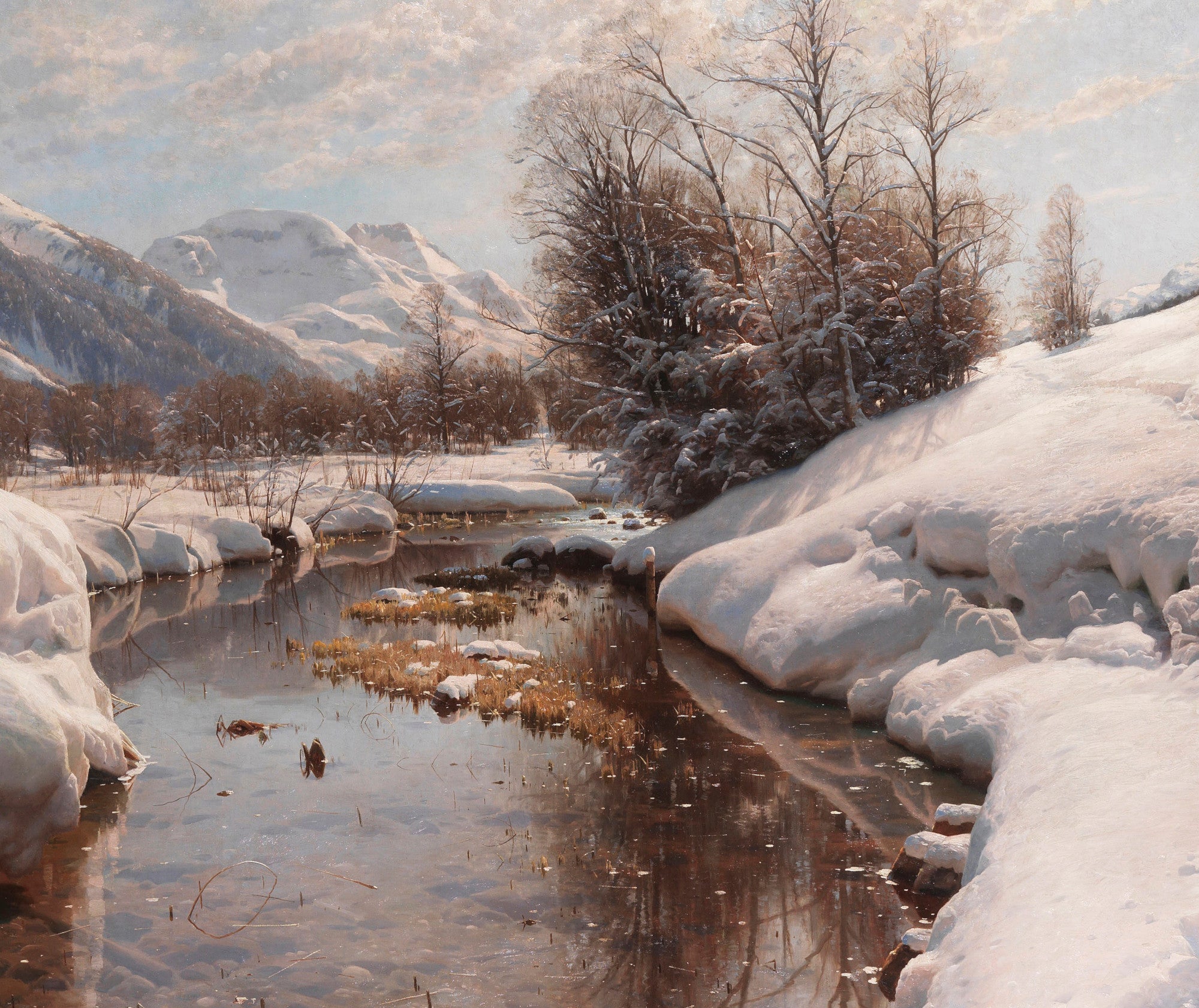Winter sun in Engadin, Peder Mørk Mønsted Fine Art Print