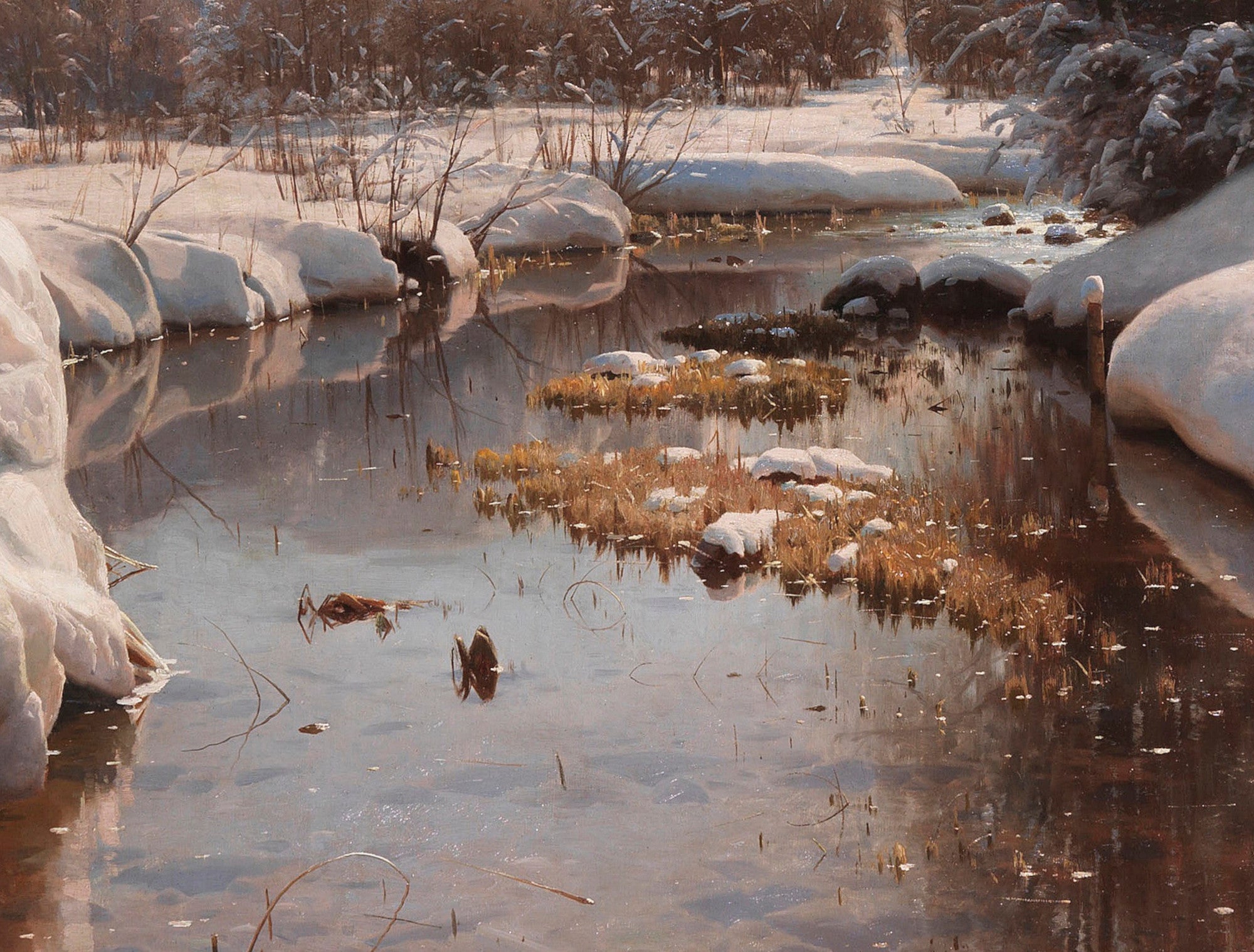 Winter sun in Engadin, Peder Mørk Mønsted Fine Art Print