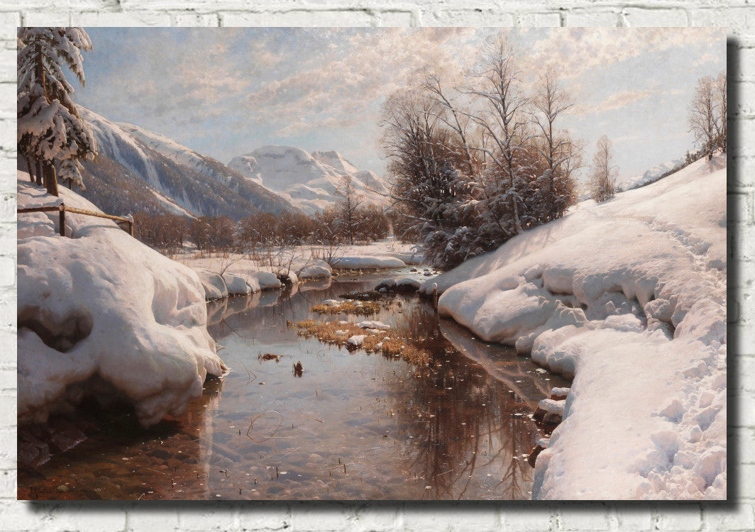 Winter sun in Engadin, Peder Mørk Mønsted Fine Art Print