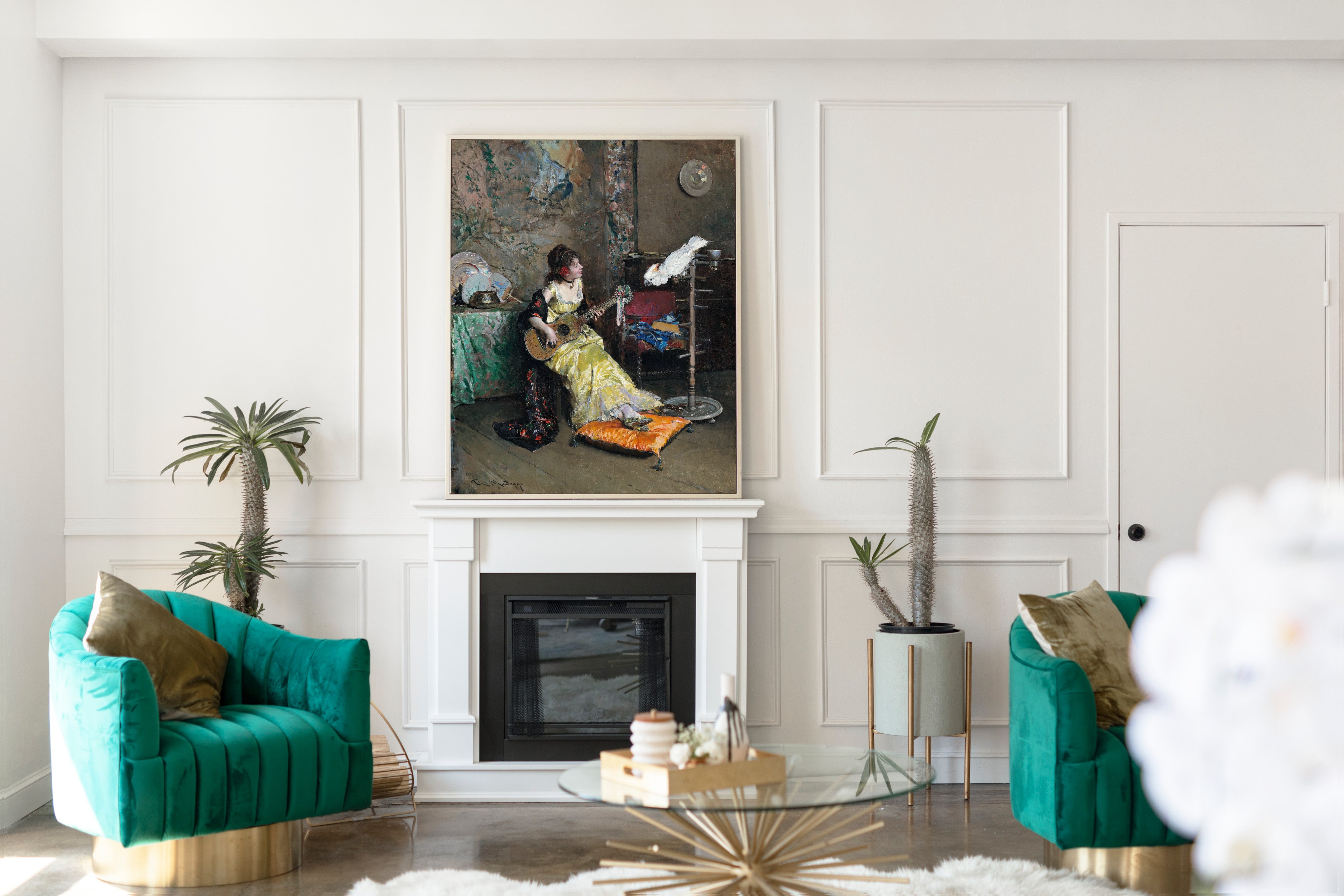 Woman With A Parrot, Raimundo de Madrazo y Garreta Fine Art Print