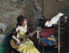 Woman With A Parrot, Raimundo de Madrazo y Garreta Fine Art Print