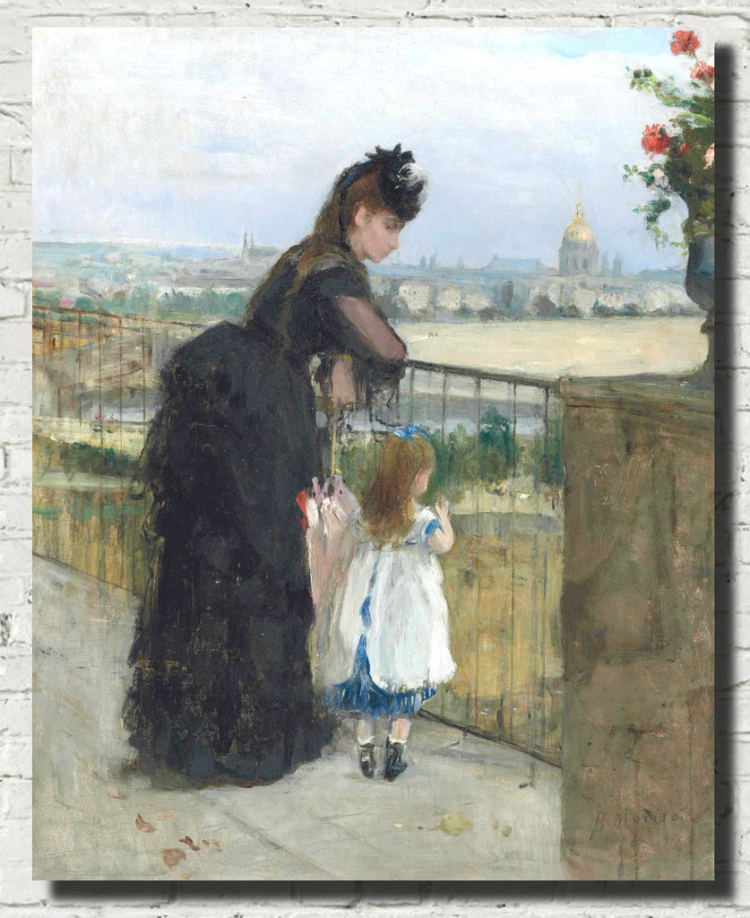 Berthe Morisot, French Fine Art Print : Woman and child on the Balcony