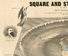 Square Stationary Earth Vintage Map Reprint
