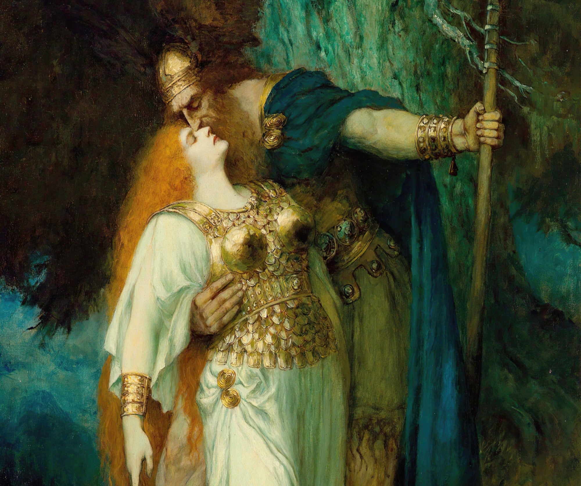 Wotan’s Farewell To Brunhilde, Ferdinand Leeke Fine Art Print