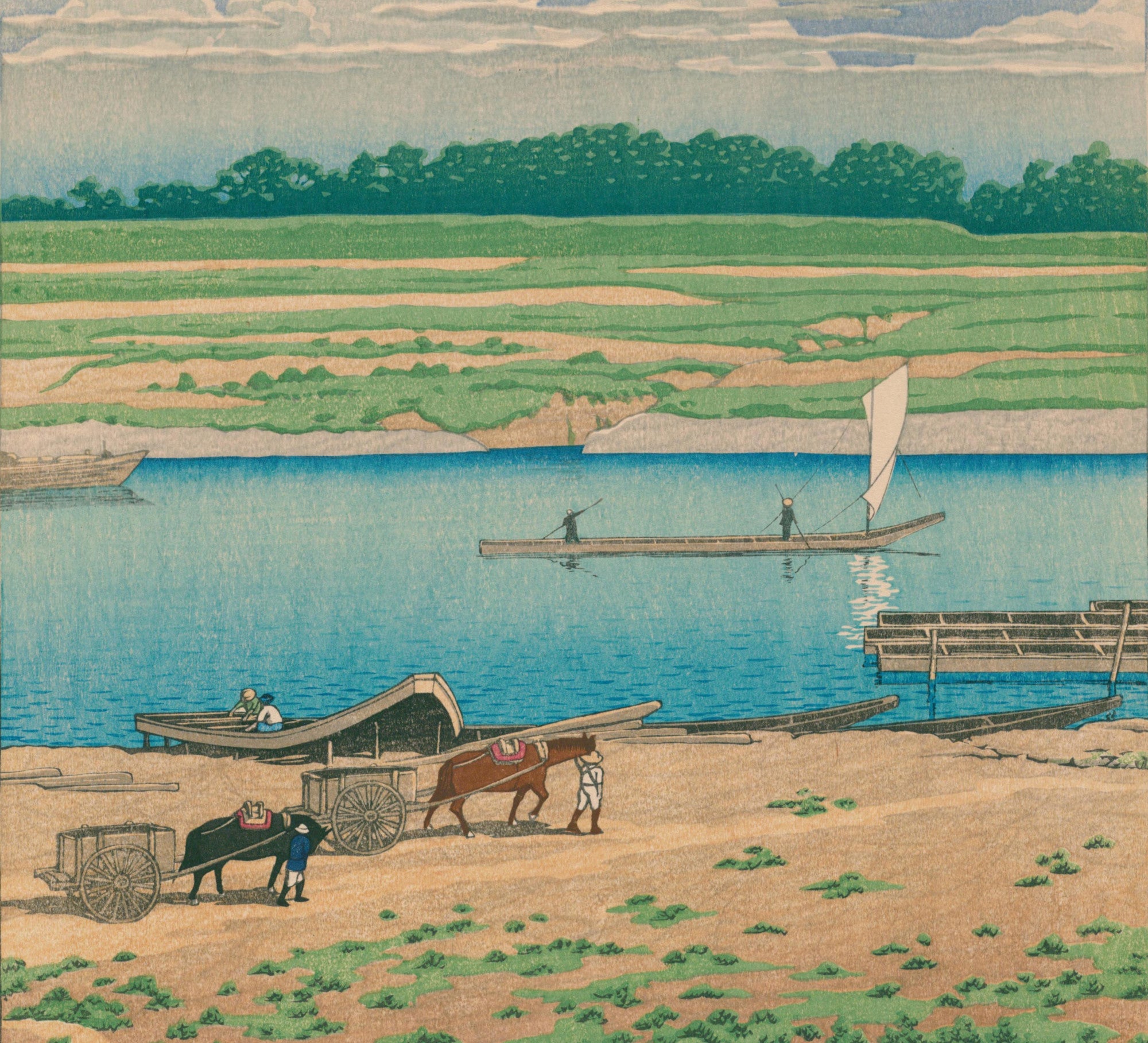 Yaguchi, Twenty Views of Tōkyō, Hasui Kawase, Japanese Art Print