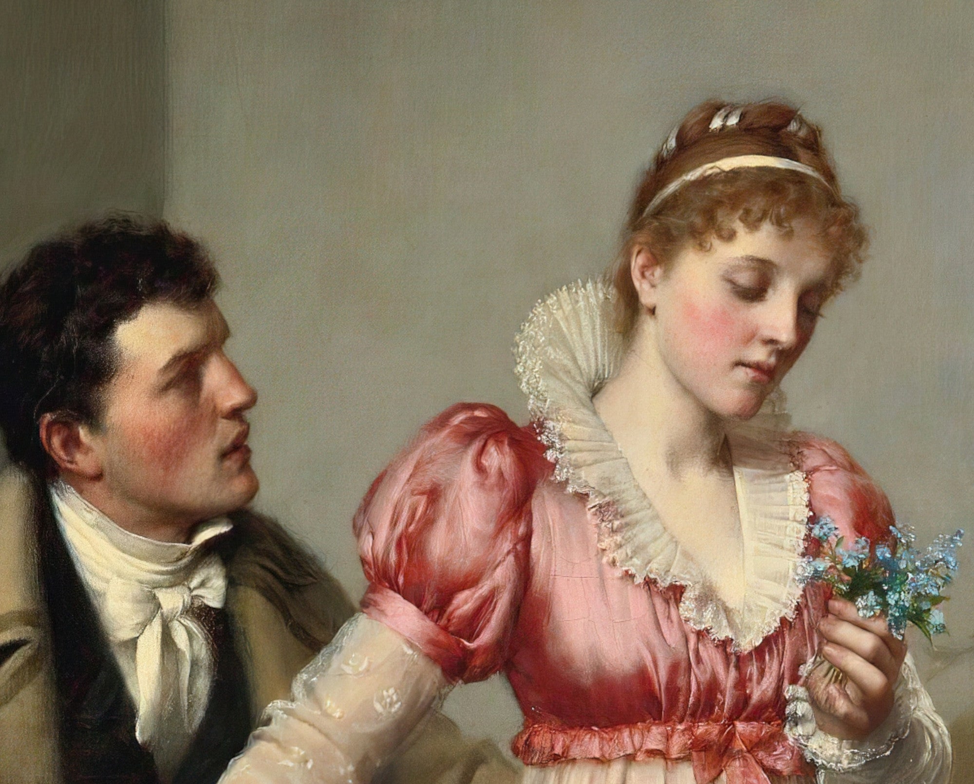 Yes or No, Historical Genre Scene, Edmund Blair Leighton Fine Art Print