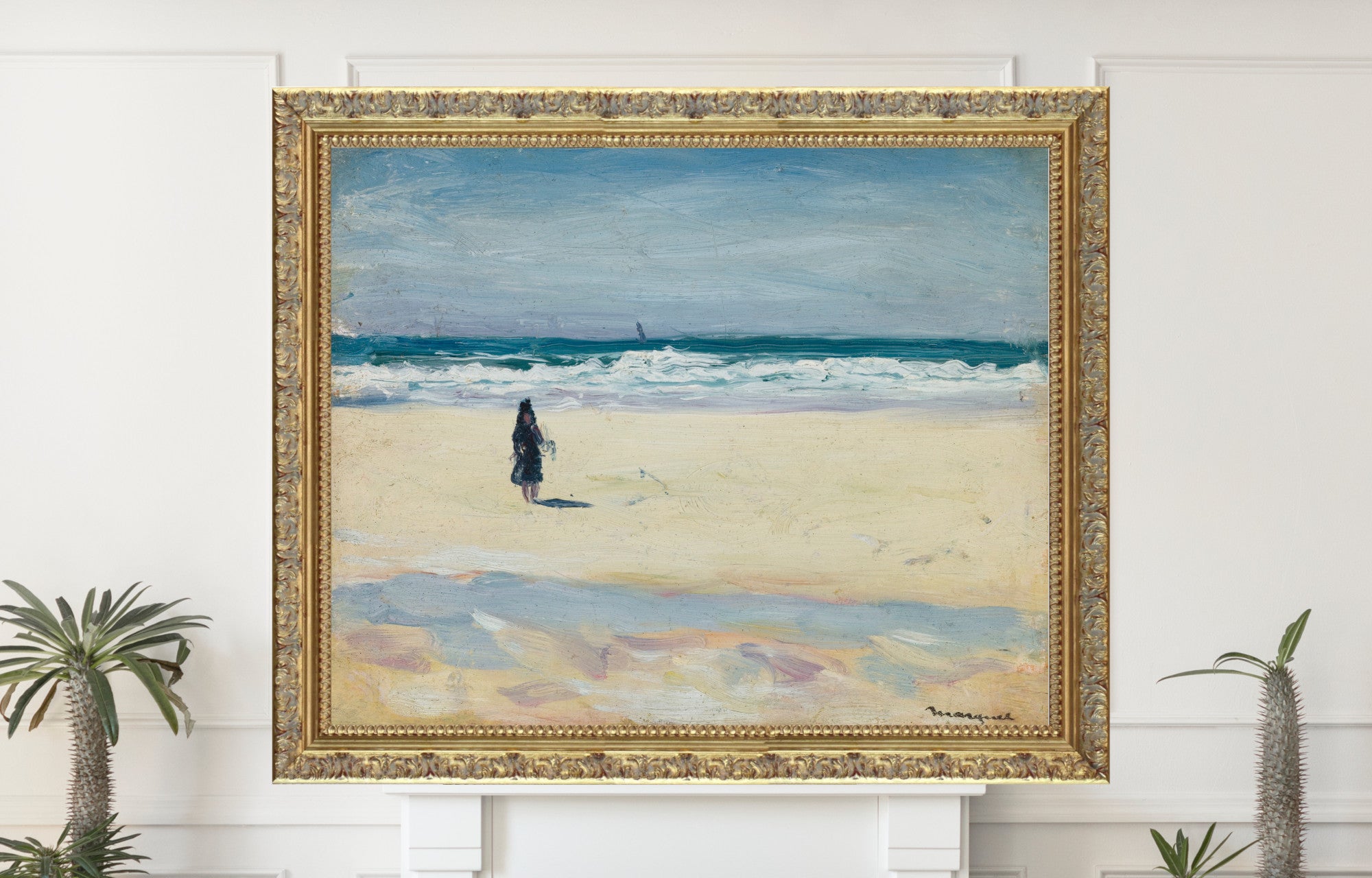 Young Girl on the Beach, Albert Marquet, Coastal Landscape