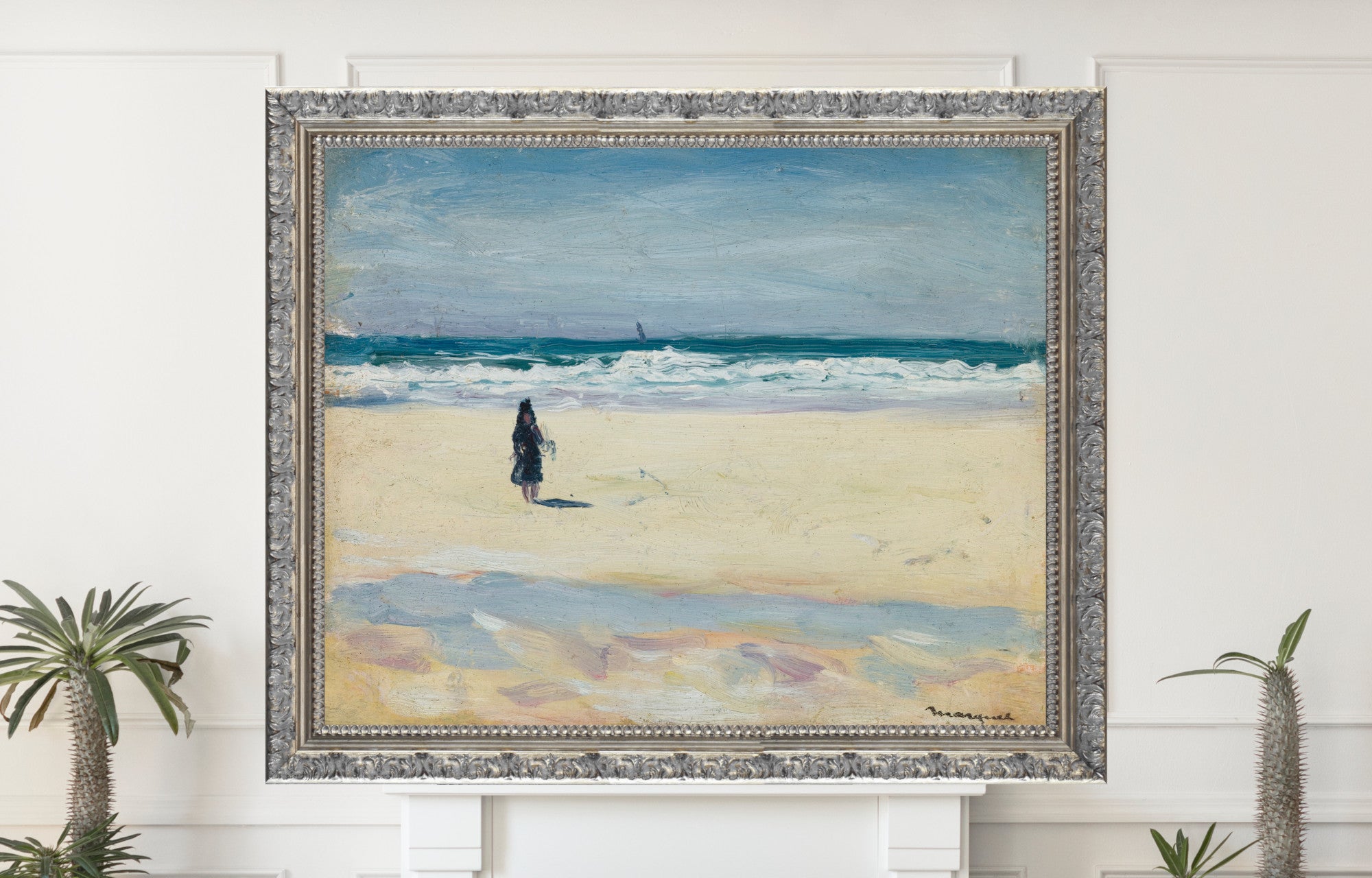 Young Girl on the Beach, Albert Marquet, Coastal Landscape