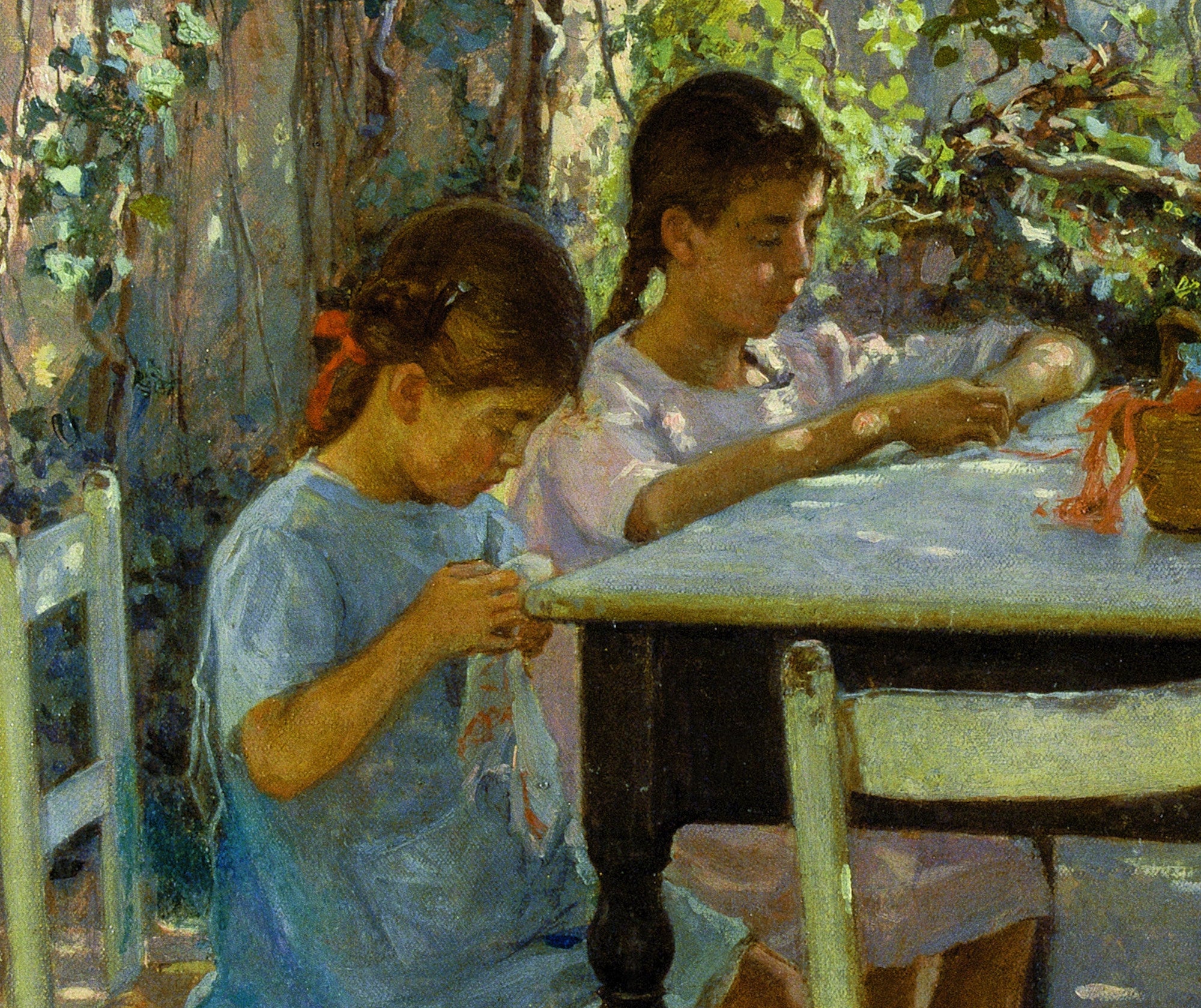 Elin Danielson-Gambogi Fine Art Print: Young Needleworkers