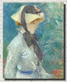 Berthe Morisot, French Fine Art Print : Young Woman with a Straw Hat