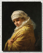 Young woman in a white turban, Frederick Arthur Bridgman Fine Art Print