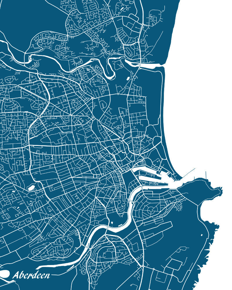 Aberdeen City Street Map Print Custom Wall Map - OnTrendAndFab