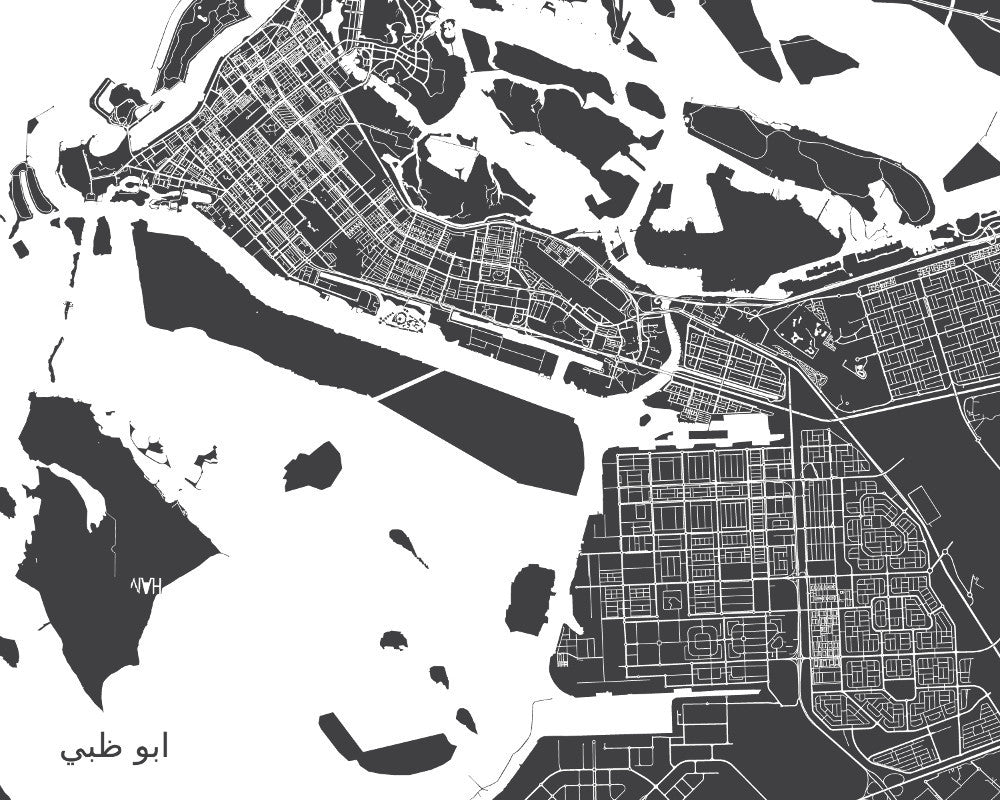 Abu Dhabi City Street Map Print Modern Art Poster Home Decor - OnTrendAndFab