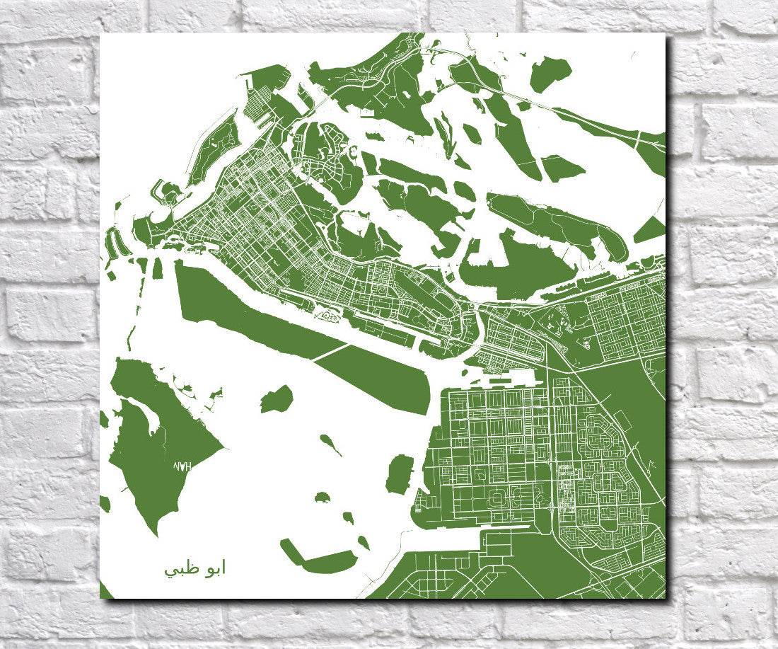 Abu Dhabi City Street Map Print Custom Wall Map Poster - OnTrendAndFab