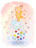Acrobat Elephants Cute Children's Nursery Wall Art Print - OnTrendAndFab