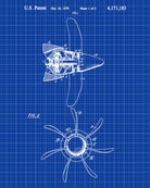 Aircraft Propeller Blueprint Aircraft Patent Print Airplane Poster