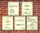 Aircraft Patent Prints Set 5 Flying Posters Pilot Gift