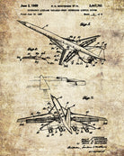 Supersonic Aircraft Patent Print Airplane Flying Poster