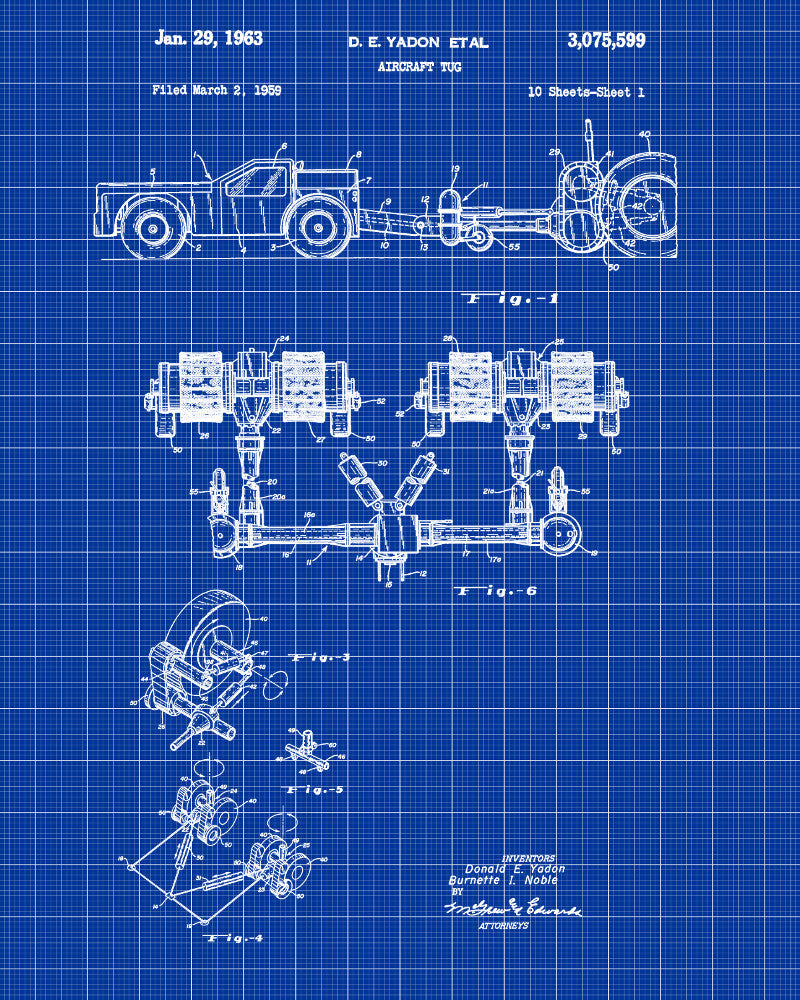 Aircraft Tug Patent Print Ground Crew Flying Poster