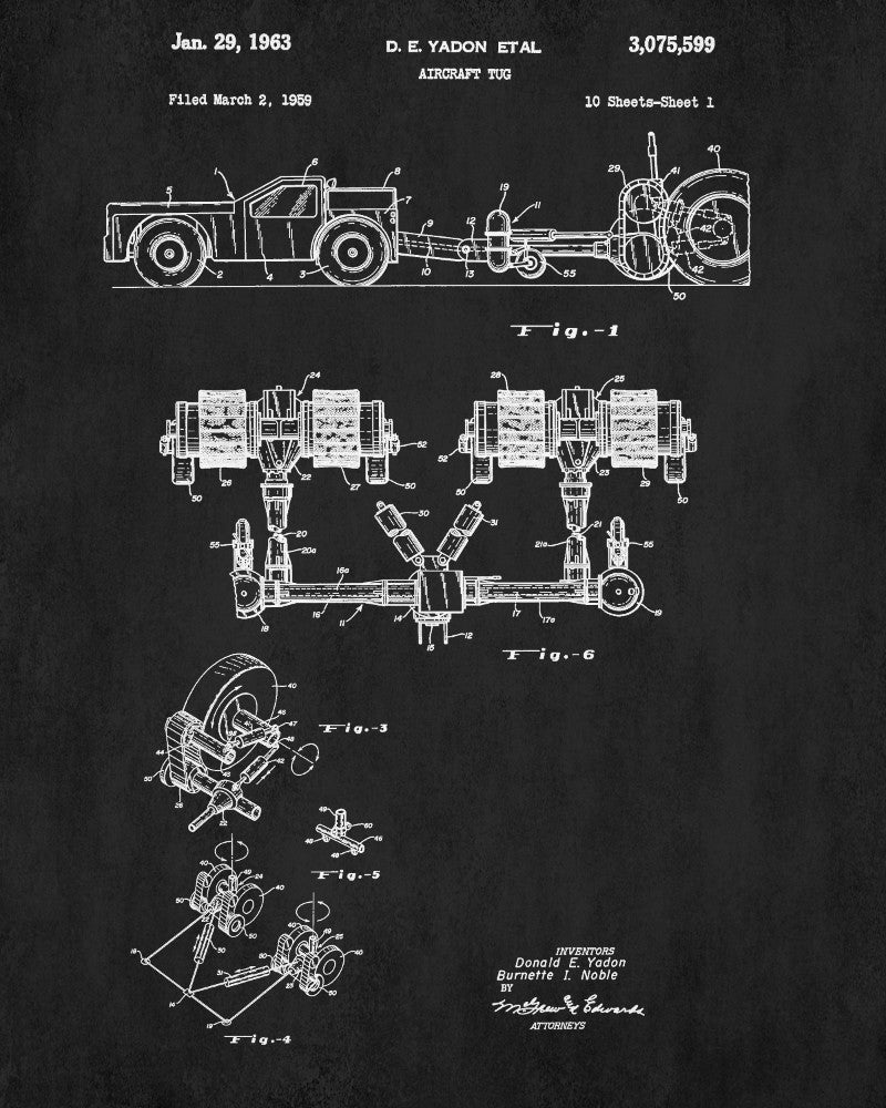 Aircraft Tug Patent Print Ground Crew Flying Poster