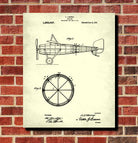 Vintage Airplane Patent Print Aircraft Blueprint Flying Poster