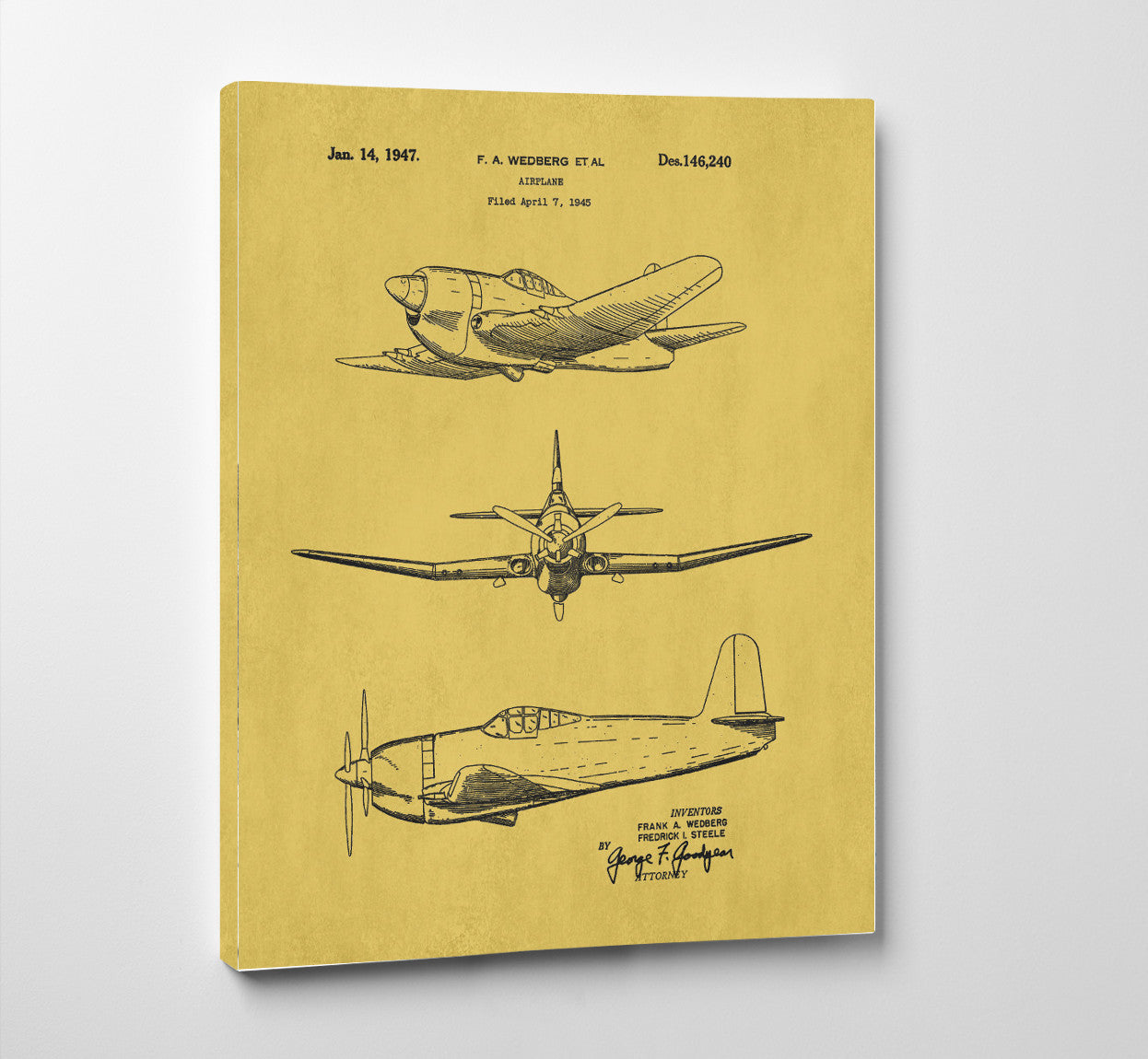 Aircraft Blueprint Art Patent Print Wall Art Poster - OnTrendAndFab