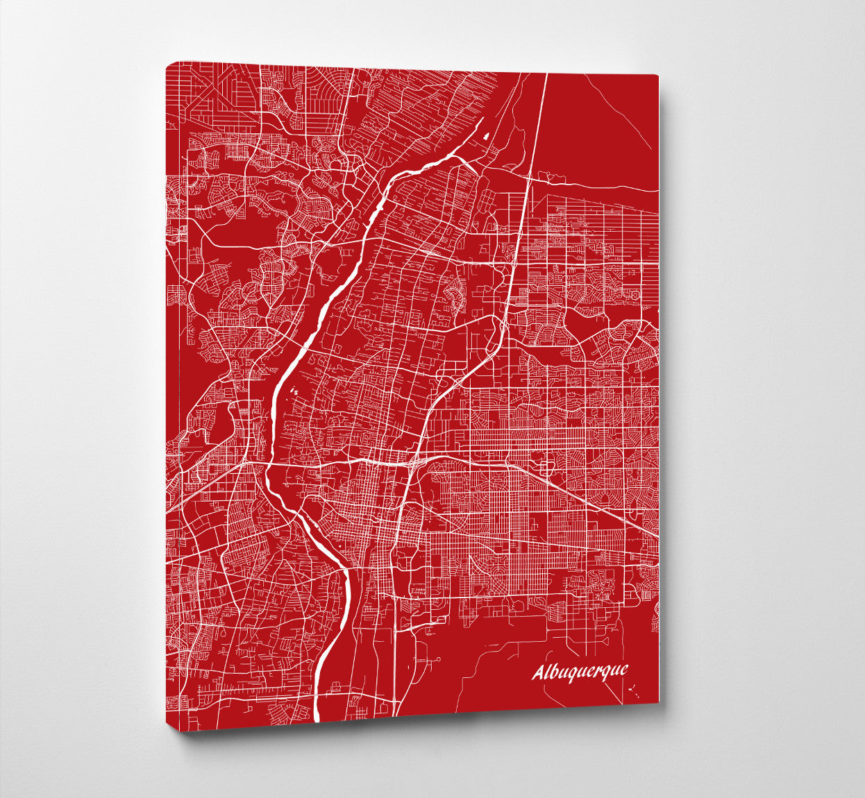 Albuquerque City Street Map Print Feature Wall Art Poster