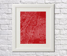 Albuquerque City Street Map Print Feature Wall Art Poster