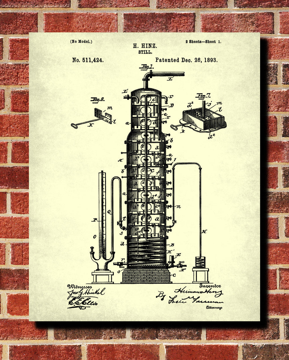 Alcohol Still Patent Moonshine Print Wall Art Poster - OnTrendAndFab