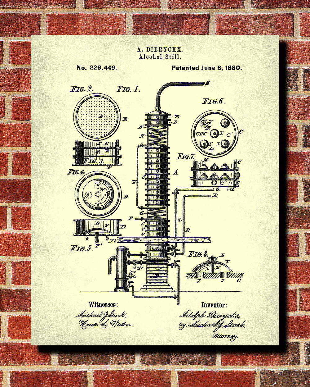 Alcohol Still Blueprint Moonshine Print Wall Art Poster - OnTrendAndFab