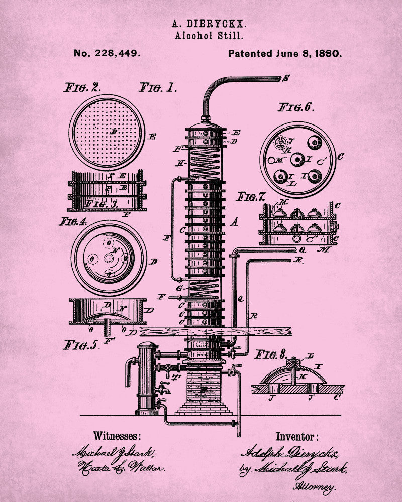 Alcohol Still Blueprint Moonshine Print Wall Art Poster - OnTrendAndFab