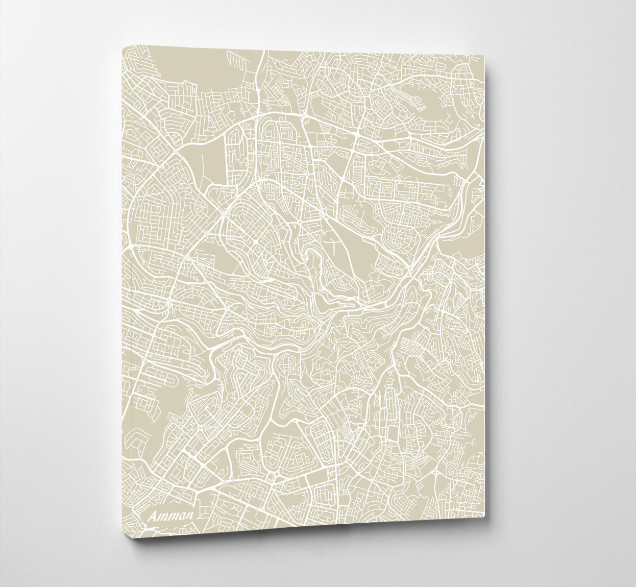 Amman City Street Map Print Feature Wall Art Poster